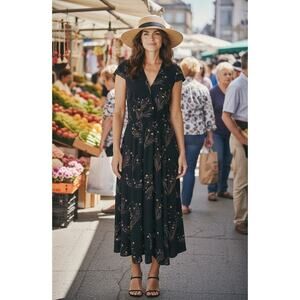 Free People Floral V Neck Maxi Dress Size 6